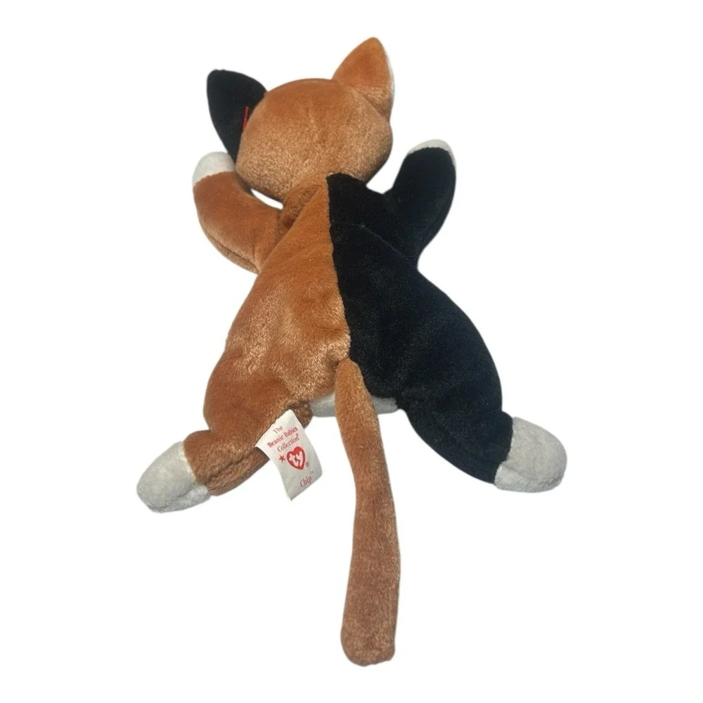 TY Beanie Baby CHIP the Calico Cat 1996 Black Brown